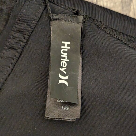 Hurley Quick Dry Mesh High Neck Surf Bikini Swim Top Black - Picture 3 of 8